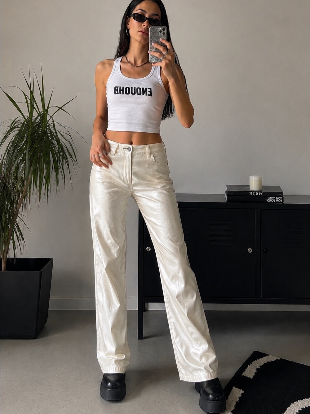 Vintage 1997 GUESS Pearl Shimmer Y2K Straight Leg Pants - Sz 29